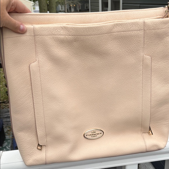 Coach Cream/ Peach Leather Crossbody Bag - Picture 7 of 7